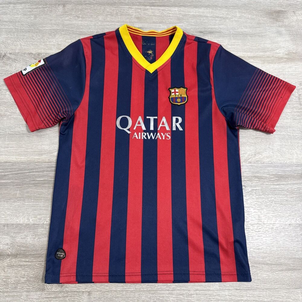 FC Barcelona Soccer Jersey Men’s Small Club Sport Qatar Airways La Liga